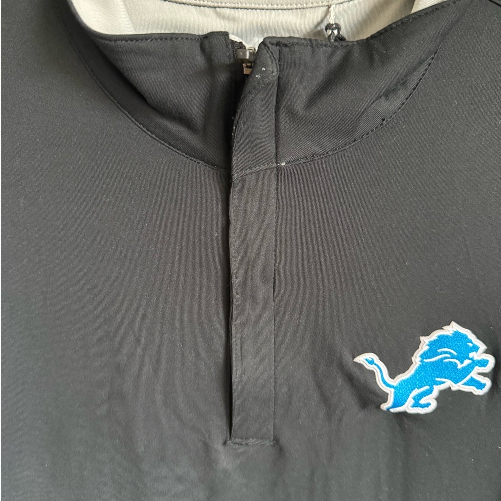 Men’s NWT Black Antigua NFL Detroit Lions Athleisure Sporty Lightweight Pullover - Picture 3 of 9